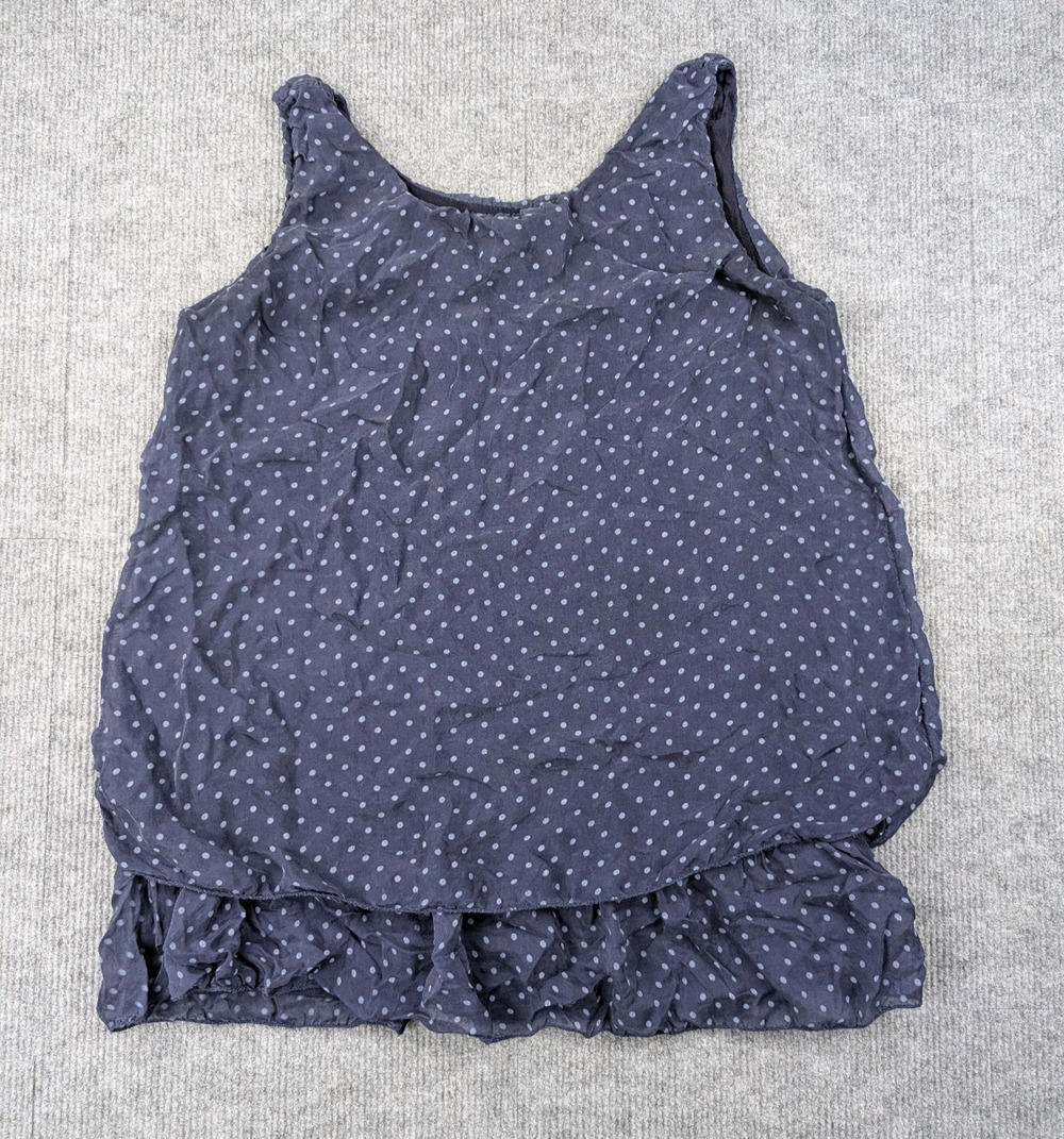Giusy Silk Blouse Womens Small Polka Dot Flowy Coastal Resort Italy Lagenlook